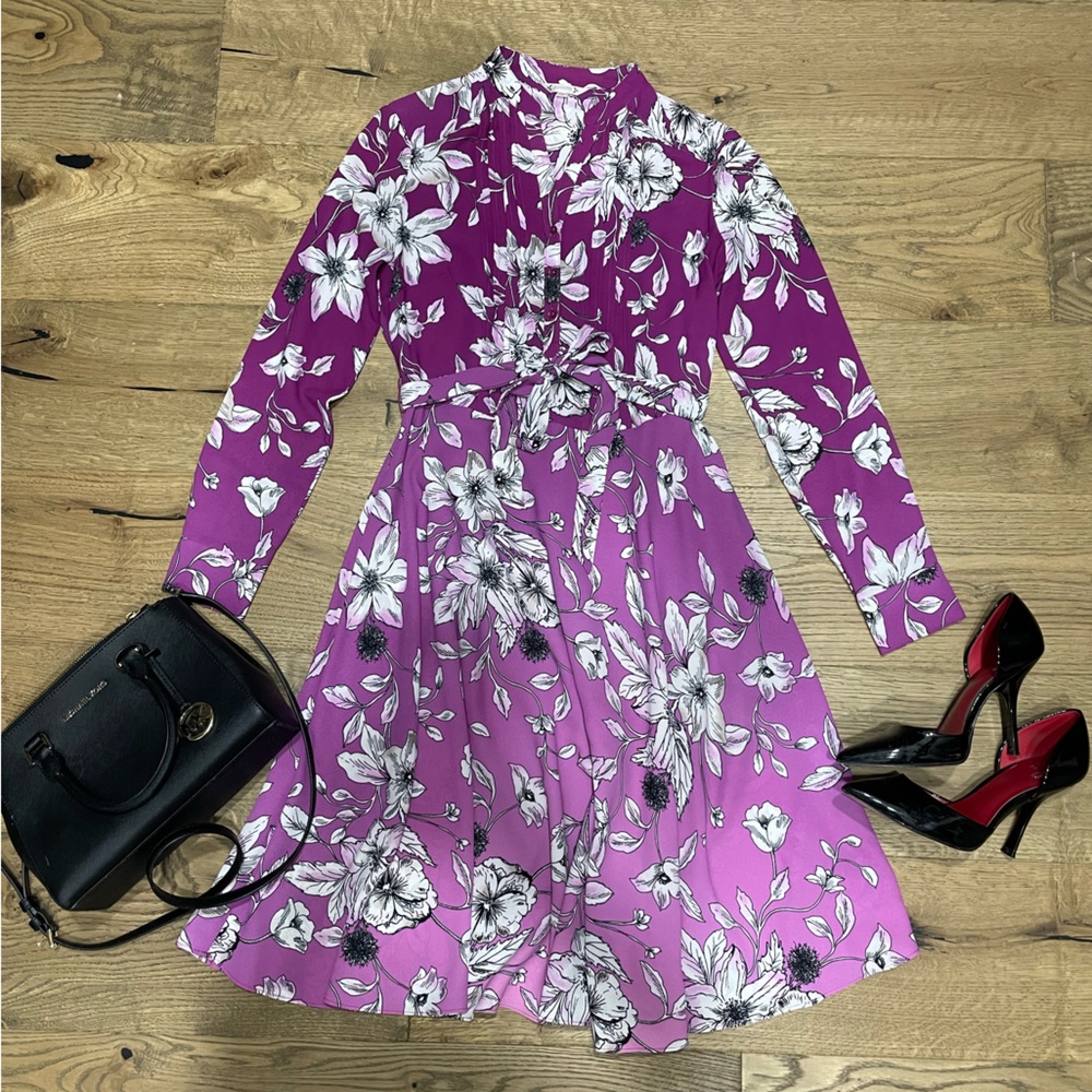 Nanette Lepore purple with flowers dress